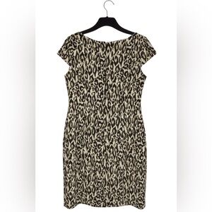 Alyx Leopard Print Fitted Cap Sleeve Dress 10